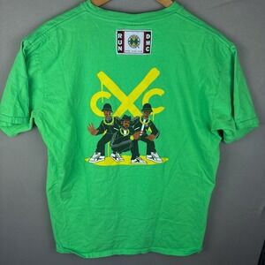 Y2K Cross Colours Run-DMC T-Shirt Men's Large Hip Hop Graphic Green